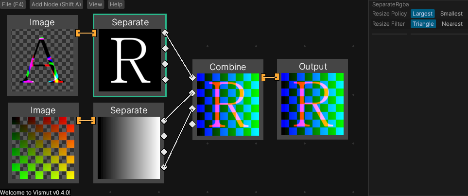 Vismut 0.4&rsquo;s graphical user interface