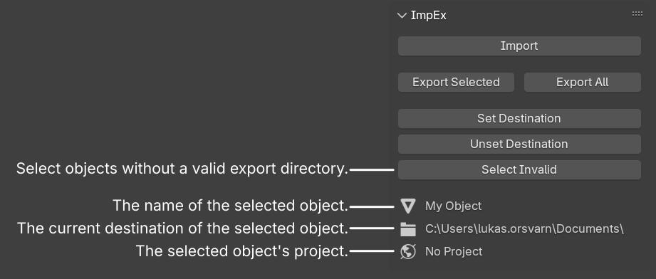 The user interface of the tool, with explanations for some things.